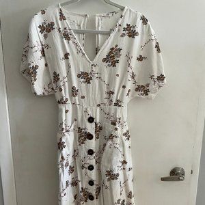 Mango Flowy Flower Midi Dress
